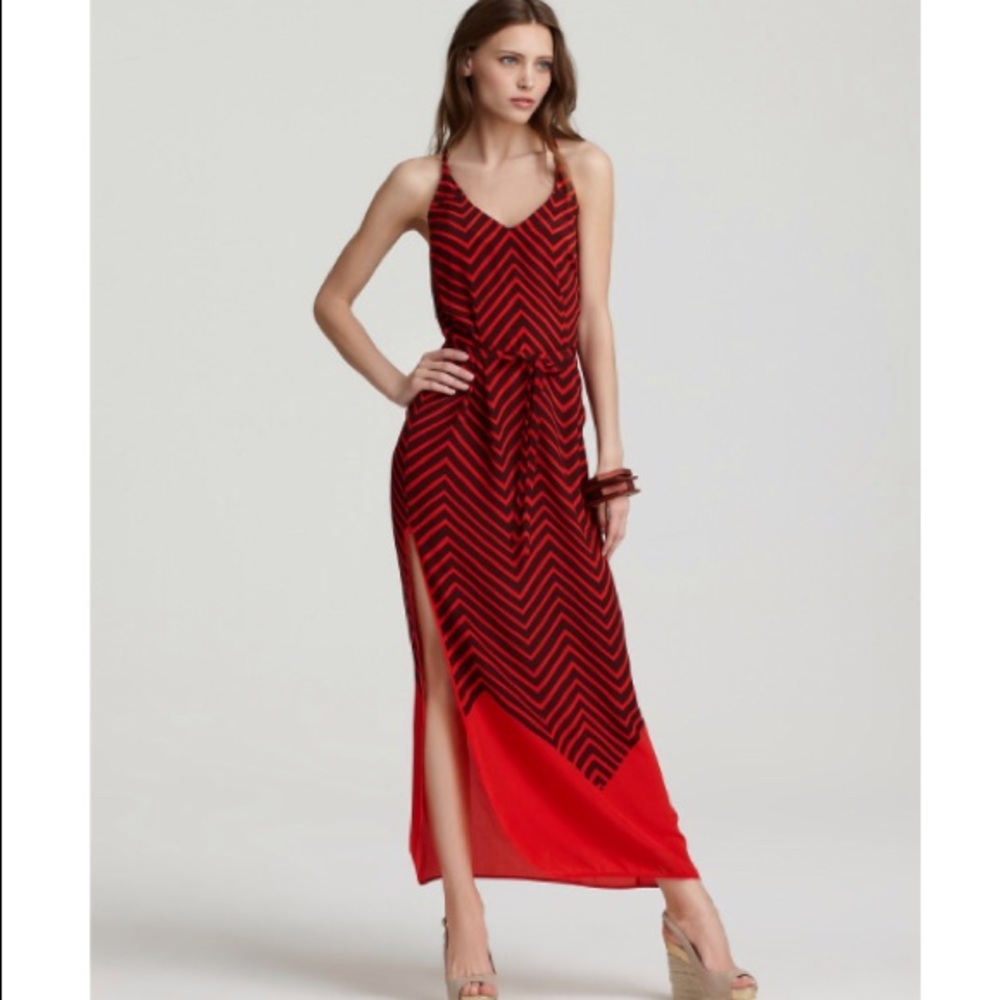 French Connection Chevron Ziggy Silk Maxi Dress